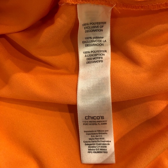 B3 Chico’s Orange embroidered blouse Sz 1 - Picture 7 of 7